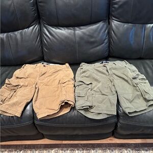 Men's Cargo Shorts - Tan and Olive Hollister